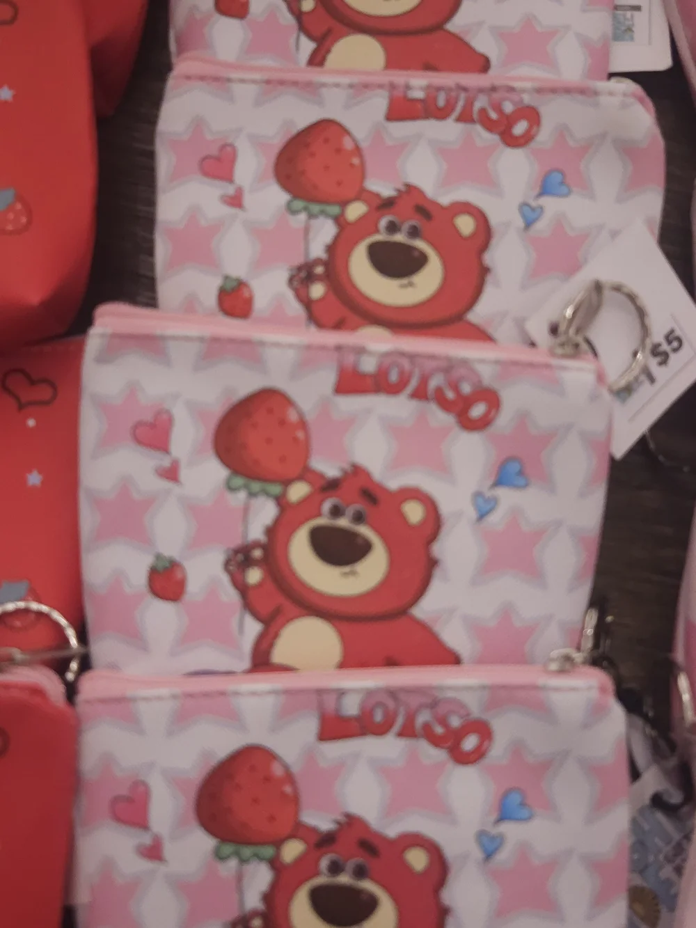 Set Of 12 Kids Cute Character Coin Pouch - Pink/Red